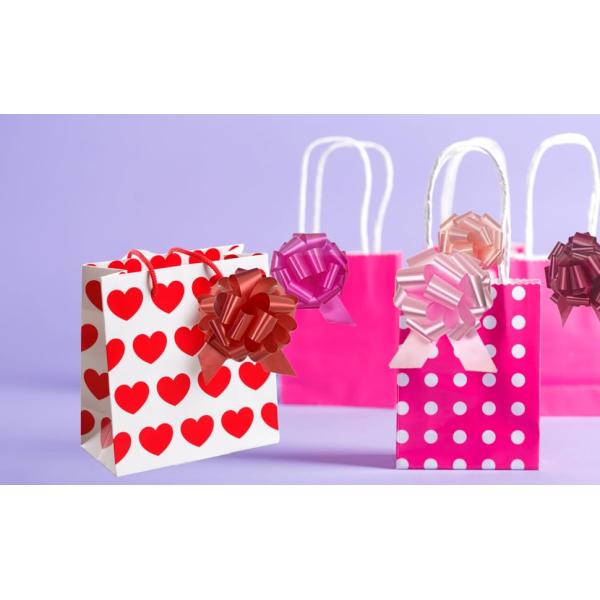 Easter Gift Wrap Pull Bows, Large 6 Inch Assorted Gift Pull Bows, For Gift Basket, Gift Bag Box Wrapping Decor