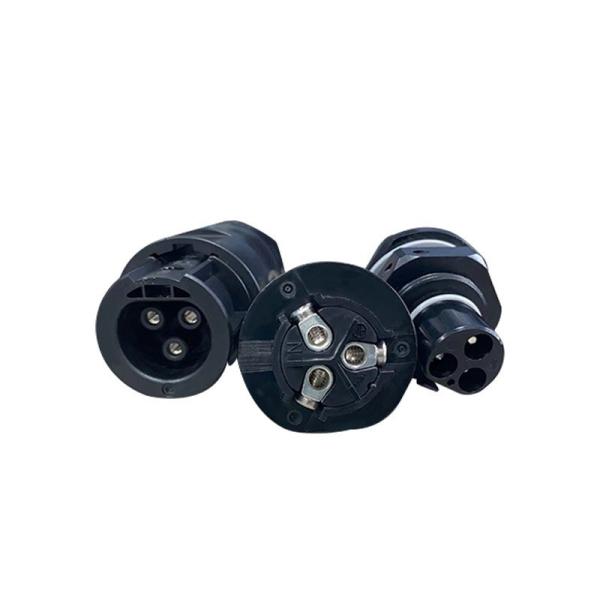 IP67 Waterproof Power Connector with 500V AC Rating and Three Core Design for Photovoltaic Solar Micro Inverter