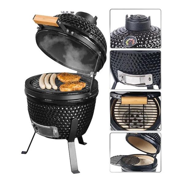 54x42.5x41.5CM 2 em 1 grade cerâmica da chaleira de Kamado para o ASSADO de acampamento fresco exterior