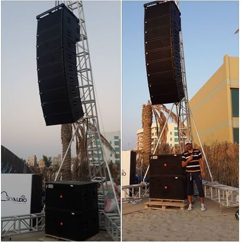 Church Sound System Speaker Line Array Dual 10 Inch Birch Plywood