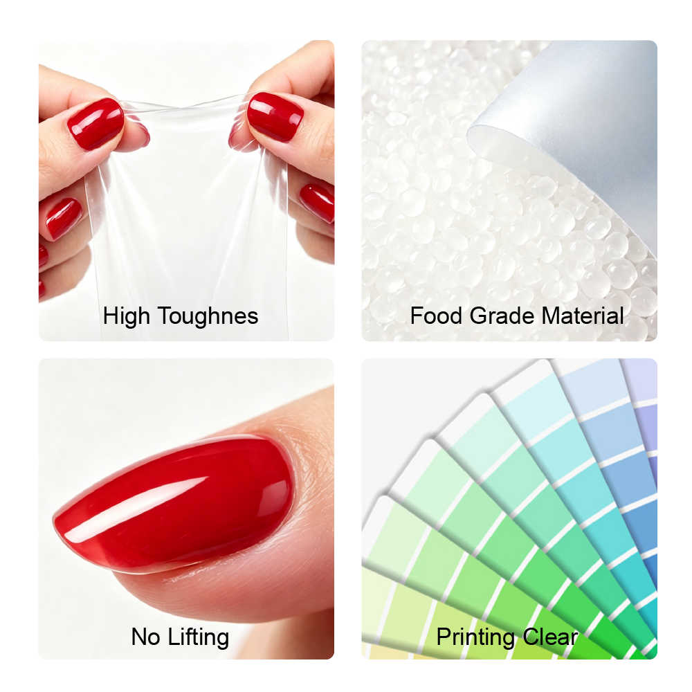 Solid Color Gel Nail Sticker Glossy Salon Nails