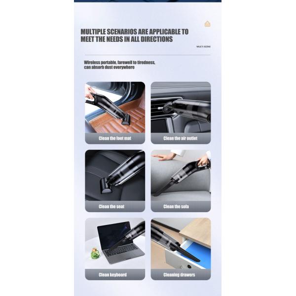 Lightweight Rechargeable Stick Handheld Vacuum Cleaner 51-80AW Suction Power 0.81kg