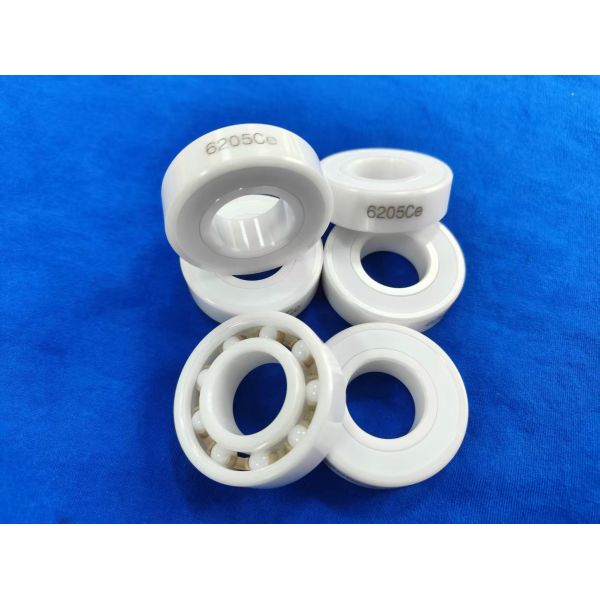 6205 Full Zirconia Ceramic Ball Bearing with P6/P5 Grade Precision PTFE Cage and Seals HIP Sintering ZrO2