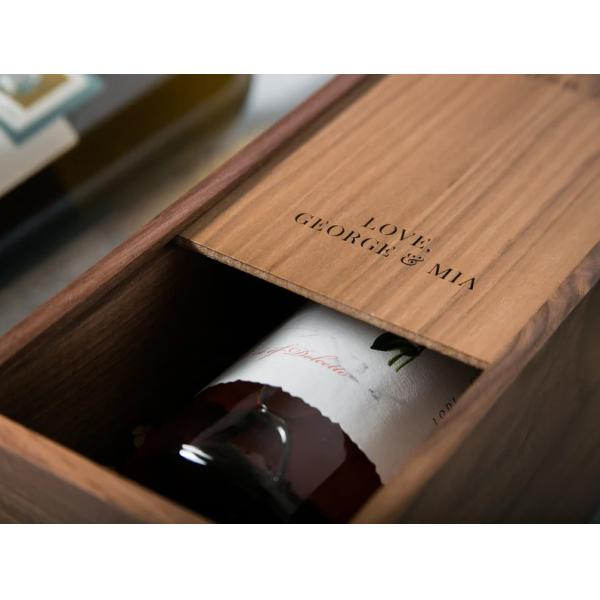 Silk-screen Printed Pine Wine Champagne Box for Engagement and Wedding 35x11x11cm