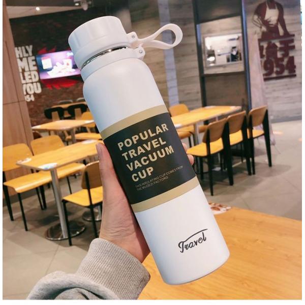 Tubules à double paroi en acier inoxydable Thermos Vacuum Drink Cup Warmer Mug Camping Eau Thé Bouteille de café avec couvercle