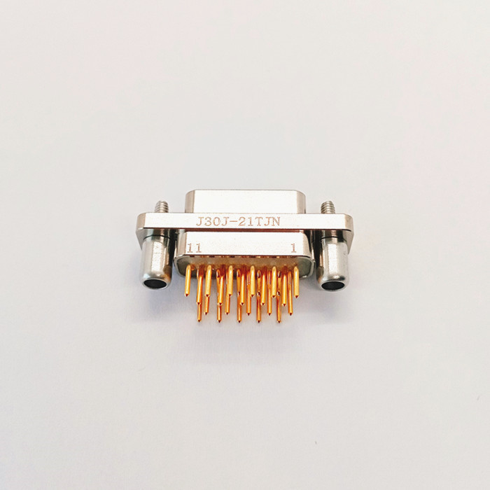 J30J Connector M83513 MDM 21 Pin Male Plug with Gold-Plated Pins and Aluminum Shielding Shell