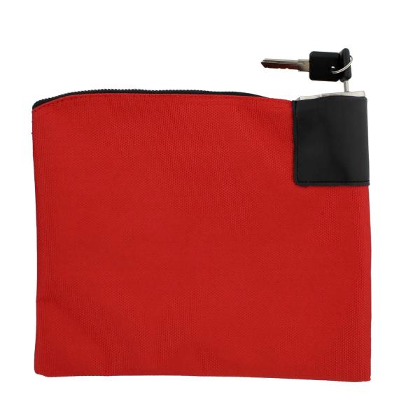 Large Capacity Zipper Bank Bags with Lock and Keys Secure Storage for Cash Coins Jewelry and Important Cards Waterproof Leather