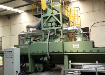 Footprint Automatic Roller Conveyor Shot Blasting Machine , H Beam Shot Blasting Machine For Steel Structures