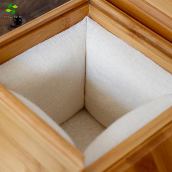 Multi Compartments Tea Bag Organizer Wooden Box with Bamboo and Polyester Construction