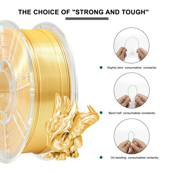3D Printed Filament  High Strength  1.75mm Silk Vine Yellow  PLA+ filamentnt 1000g