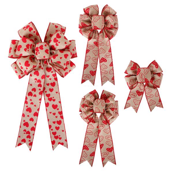 MSD Handmade Valentines Gift Wrap Ribbon Bows in Like picture or Customized Pattern