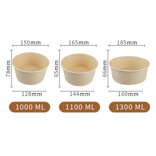 1100ml 165*144*65cm Brown Kraft Paper Disposable Lunch Box For Salad Food Container