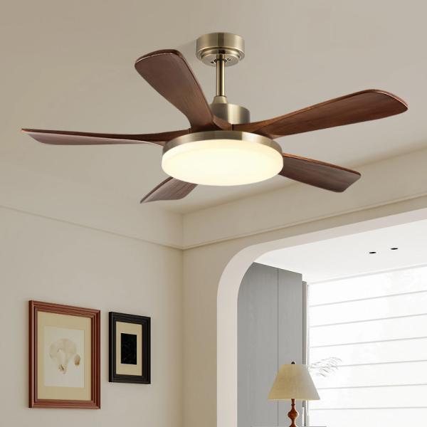 gros, fabricant, usine, lot, sur mesure, personnalisé Ventilateur de plafond moderne de 56 pouces avec lumière 5 lames Noir / Blanc Pour salon télécommande Corps de fer moteur CC