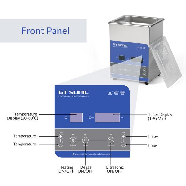 40kHz 50w нагрело ультразвукового уборщика ювелирных изделий 2 литра умной сенсорной панели