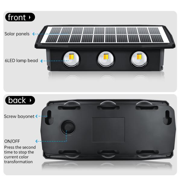 Villa Highlight Wall Garden Solar Courtyard Light with 80 Ra Color Rendering Index