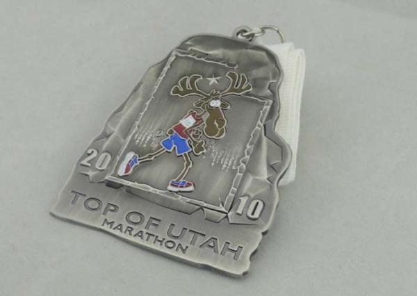 Arcada Lake Triathlon Ribbon Medals , Half Marathon Medal With Short Ribbon