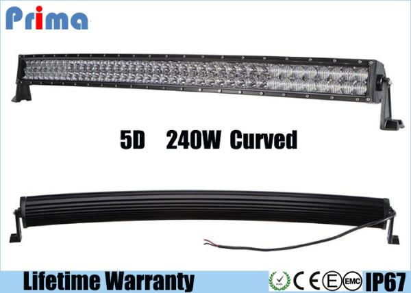5D 240W 42 Inch Curved LED Light Bar For Excavator / 4 x 4 Off Road SUV Boat Truck Light Bar