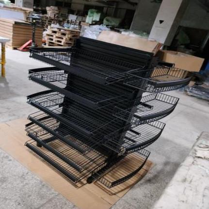 4 Sides All Around Height Adjustable Custom Display Rack Black AT-0041
