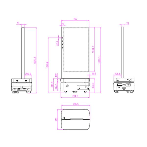 55 inch Transparent OLED Display AI Ad Robot Featuring Autonomous Navigation Automatic Charging and Continuous Video