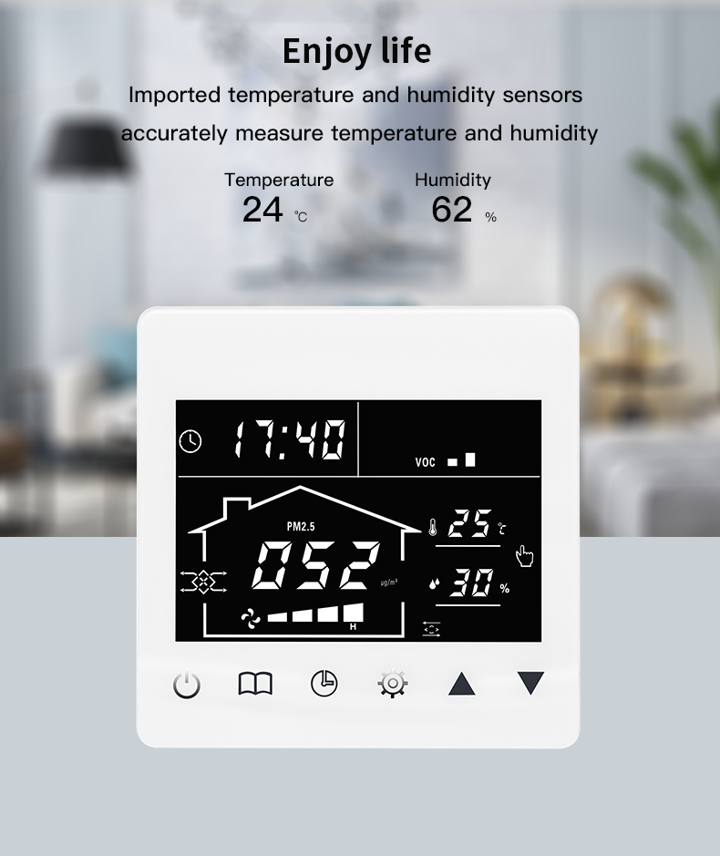 Energy Saving Air Quality Digital Ventilation Controller With Touch Button Control