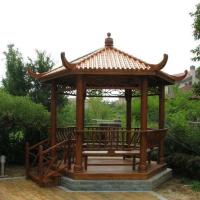 Style asiatique de parc de pavillon en bois solide chinois fait sur commande extérieur de belvédère