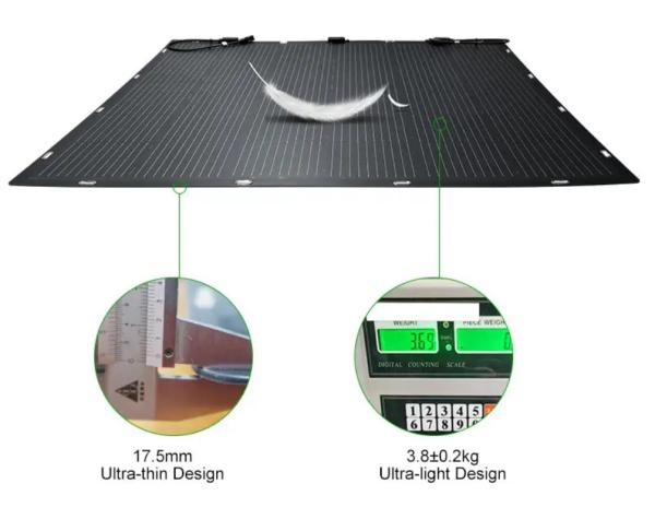 200W Bifacial Flexible Solar Panel for RV, Home, and Travel – Featuring FFC and Carbon Fiber Technology