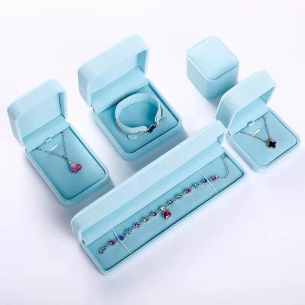 Sky Blue Haze Grey Recycled Paper Jewelry Boxes 6cm*5cm*4.5cm