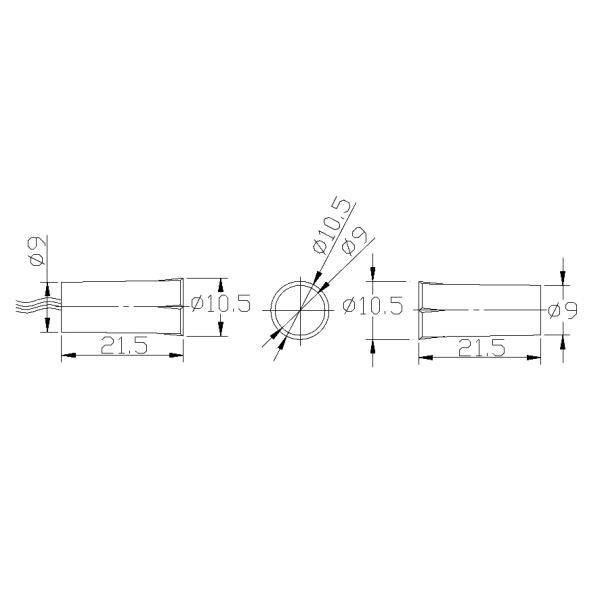 Recessed Mount Magnetic Door Contacts in Dimension Φ10.5*21.5mm in ABS Material