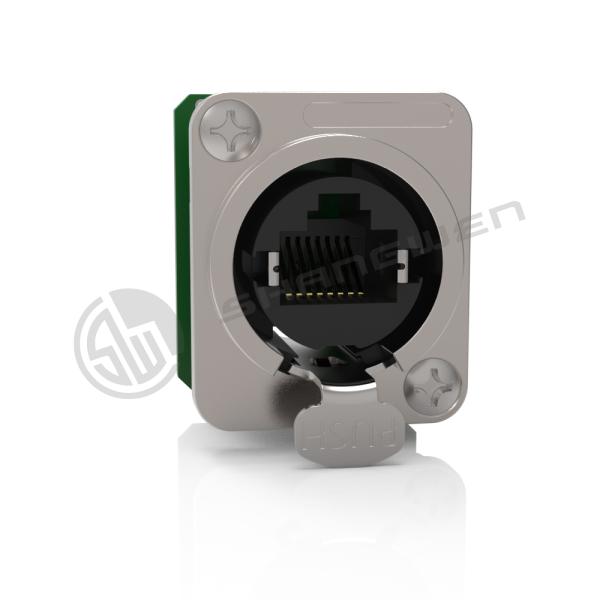 Indoor Rj45 Ethernet Chassis Connector Socket D Shape Panel CAT5