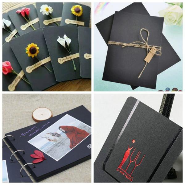 300g 8.5 x 11 Inches Black Colored Cardstock Thick Cover For Making Scrapbooking de cubierta gruesa de papel de tarjetas coloreada negra de 300g 8,5 x 11 pulgadas para hacer Scrapbooking