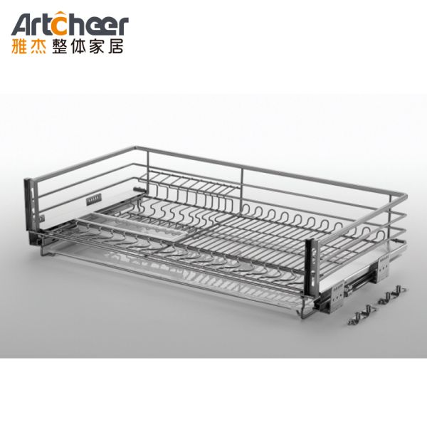 Stainless Steel 304# Kitchen Basket with Soft Close for Modern Cabinet Organizer