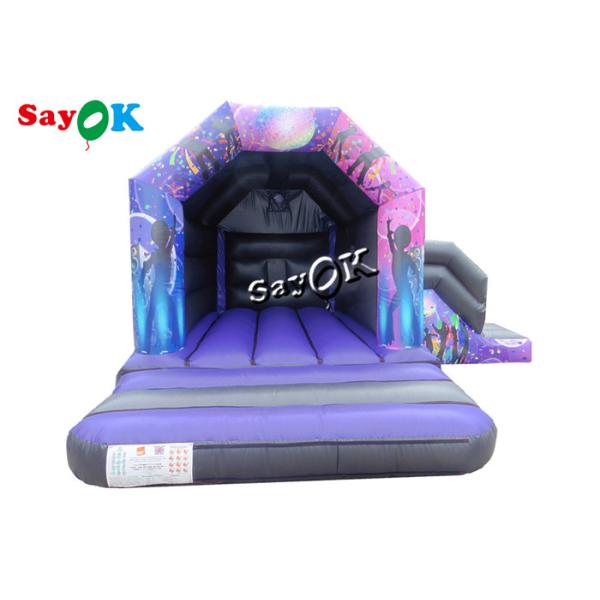 напечатанный дом прыжка купола диско 15x18ft раздувной со скольжением цифров