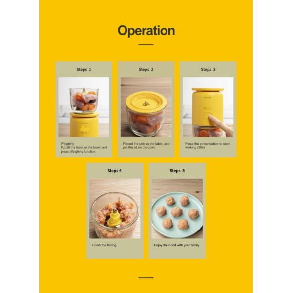 Home Use Portable Juicer 300ml For Baby Food Fruit Multifunction Kitchen Chopper