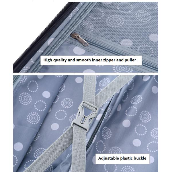 Ensembles de bagages durs 3 pièces légers avec système de chariot à tiges simples, roues légères à 360 degrés, verrou TSA