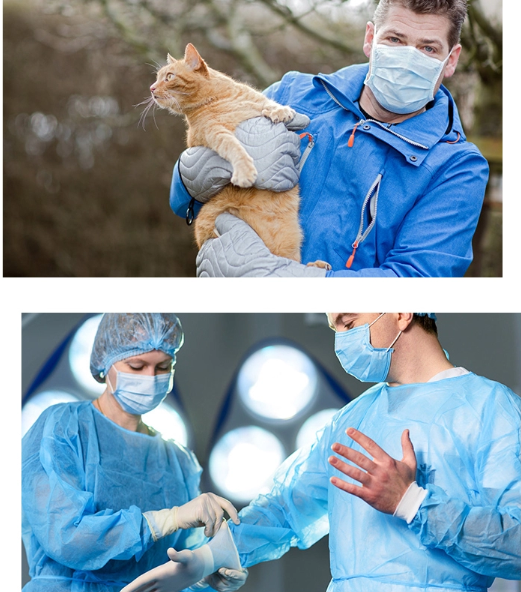 Blue 3 Ply Pfe 95% Antiviral Medical Face Mask