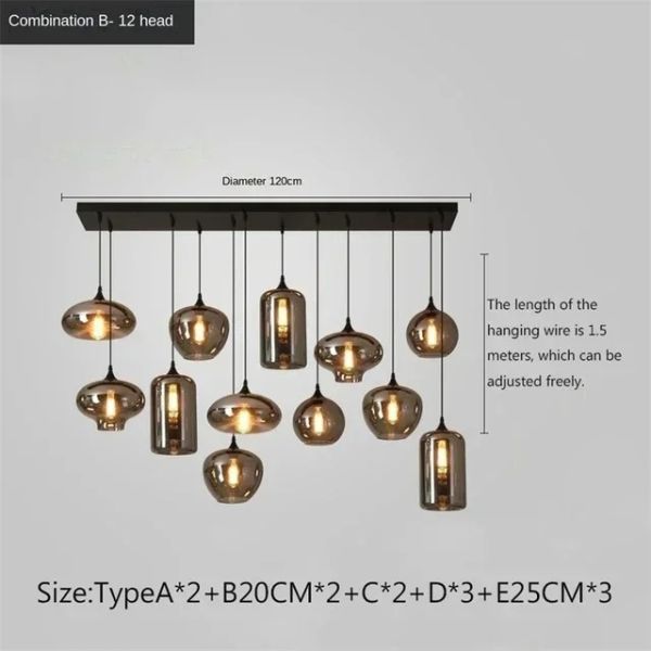 Modern Glass Chandeliers For Dining Tables Living Room Kitchen Office Coffee Hanging Lamp (WH-AP-679)