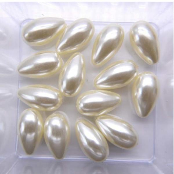 Fashion DIY Beads ABS Plastic Bead 16mmx28mm White Drop Imitation Pearls