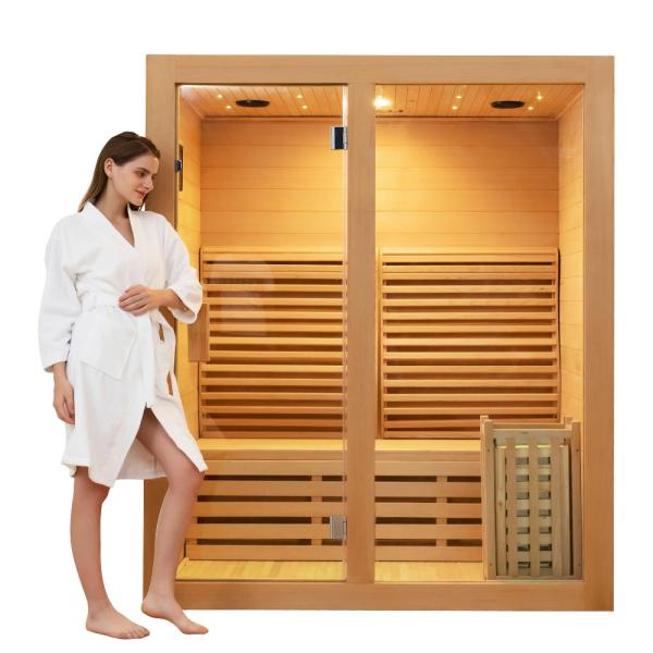 Canadian Hemlock Ozone Saunas Outdoor Sauna And Steam Room For SPA Center
