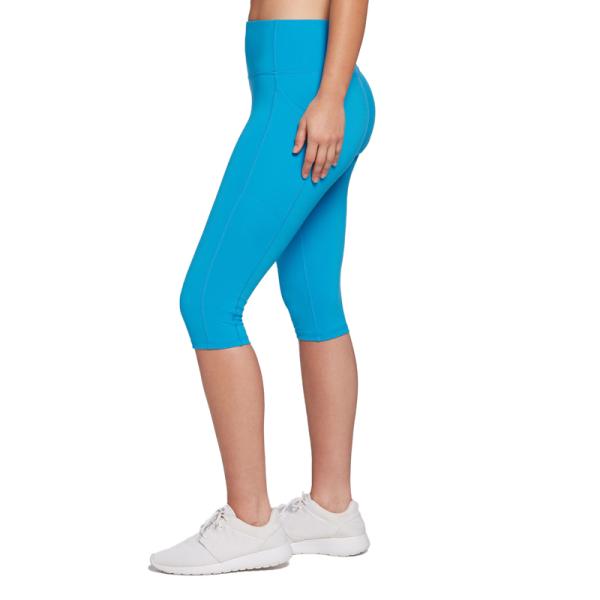 High Waist Blue Short Tight Leggings Sports Pants Fitness Yoga Women Shorts with pocket
