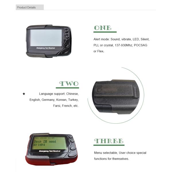 Беспроводной официант, носящий служебный звонок, алфавитно-цифровой, двухстрочный текстовый пейджер, висящий вокруг талии.