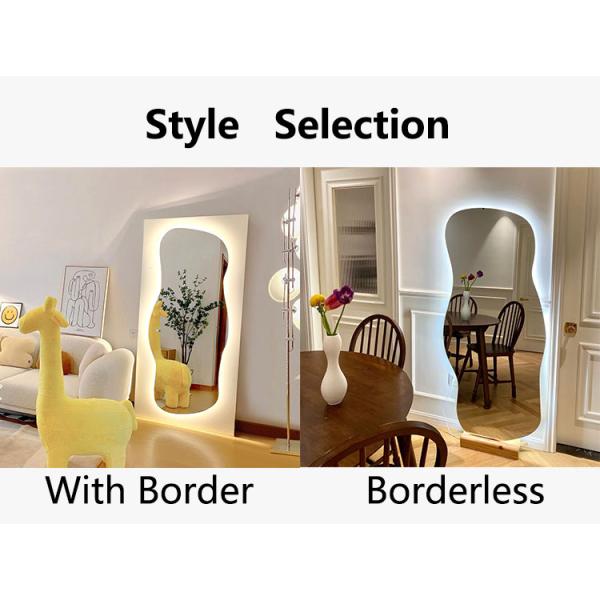 Asymmetrical Backlit Tall Lighted Mirror Floor Length Custom