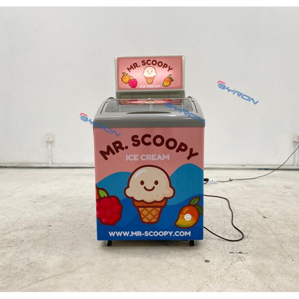 Commercial Glass Top Display Chest Freezer Ice Cream Refrigerator Customized