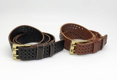 As correias de couro contínuas dos homens do teste padrão do entalhe, couro da forma dos homens cercam FK11855