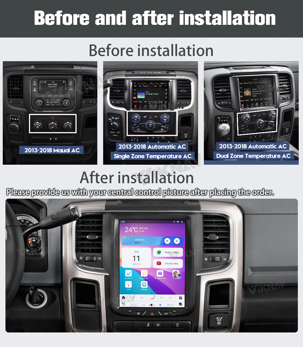 10.5 дюймовый сенсорный экран 8 ядра Android автомобильное радио для Dodge Ram 1500 2013-2018 Главный блок