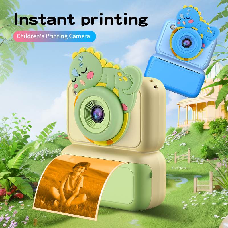 Kids CCD Digital Camera Instant Printing 4800W Dual Camera 1080P Video 120 Wide Angle IPS Anti-Glare Screen Rechargeable