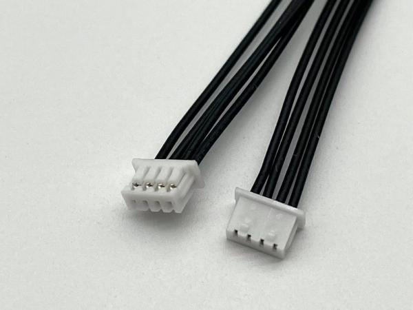 2.54mm Pitch 4 Pin Dupont Assemblage de câble UL1007 24awg Noir Longueur personnalisée