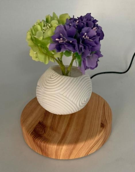round base magnetic levitation resin pot air bonsai ,floating plant tree PA-0736