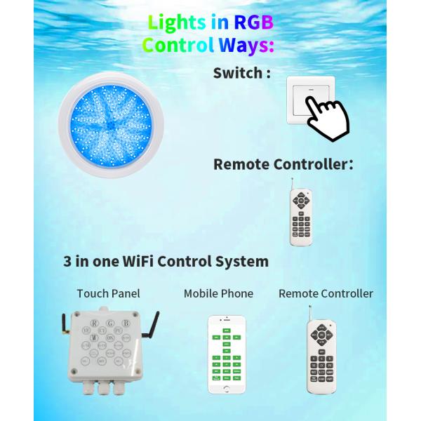 Смола пластикового света бассейна стеклоткани 12V 220MM подводная заполнила