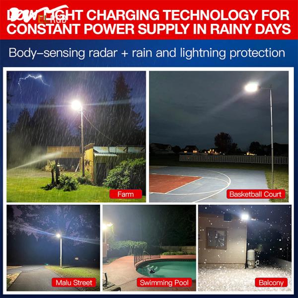 Outdoor Waterproof Dusk to Dawn Sun Band LED Floodlight with 300W Solar Energy