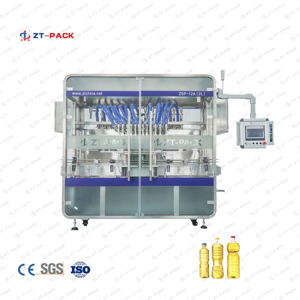 3600bph Piston Edible Oil Filling Machine , 6 Head Servo Pump Filling Machine